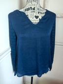 Blouse viscose bleu marine