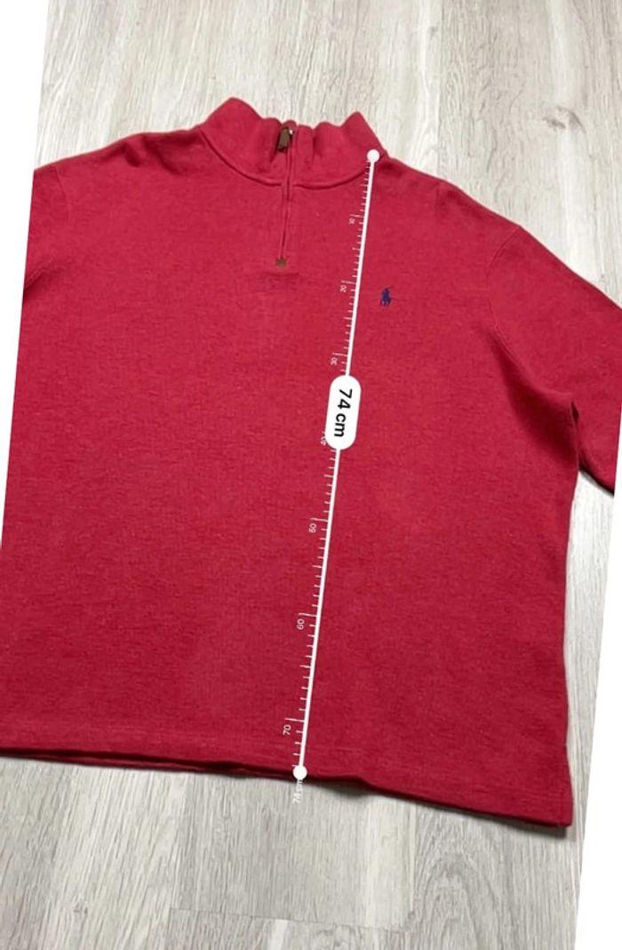 👕 Half Zip, Quart Zip, sweat col roulé à fermeture Ralph Lauren Rouge Taille XXL 👕 - photo numéro 2