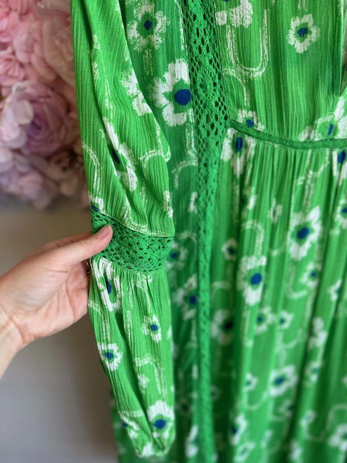 Robe d'été fluide ChicoSoleil verte à imprimé floral taille U - photo numéro 5