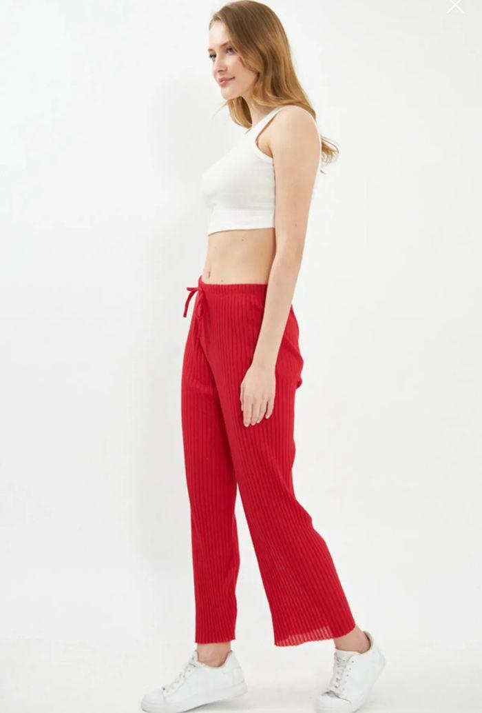 Pantalon Armonika taille élastique Rouge Femme taille M - photo numéro 3