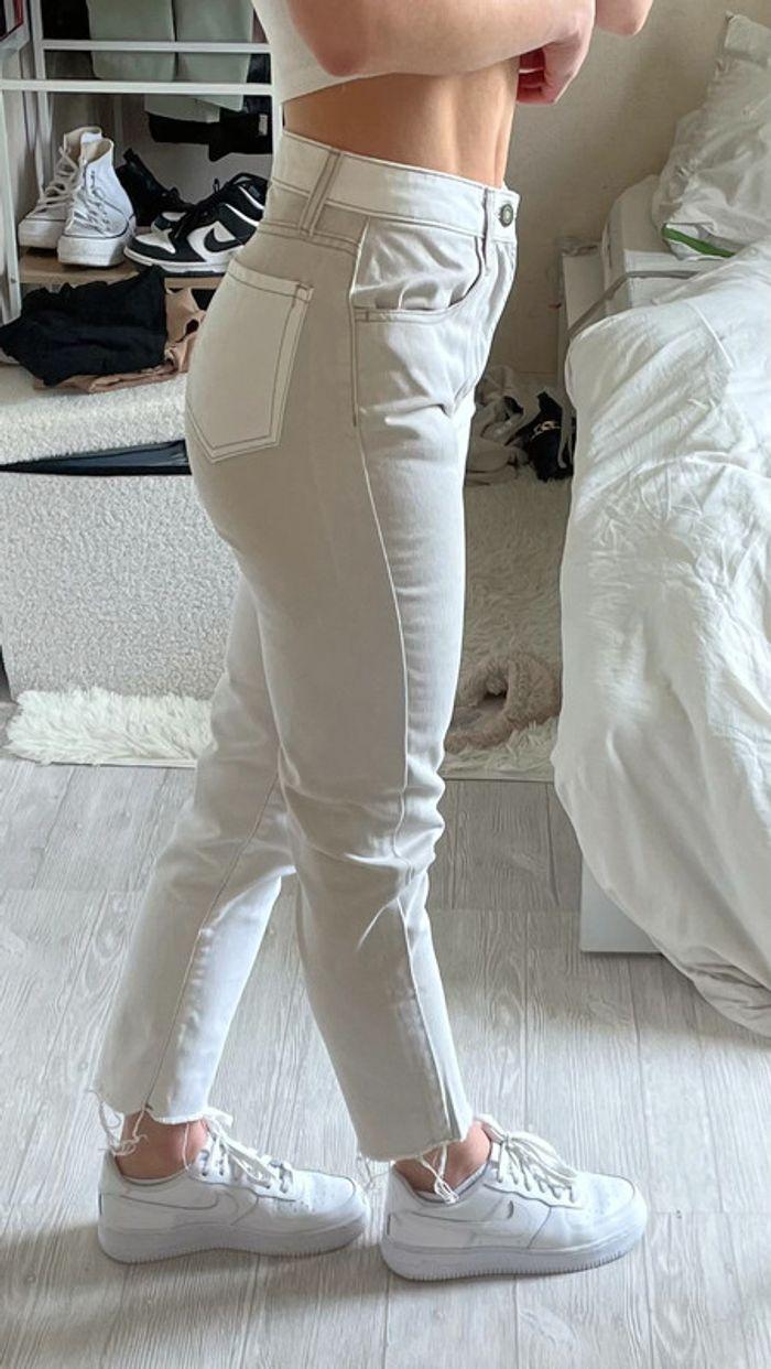 Pantalon bicolore blanc et beige - photo numéro 3