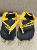 Tong havaianas garçon bleu et jaune taille 21