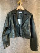 Veste perfecto noire similicuir oversize bomber Hangar 86