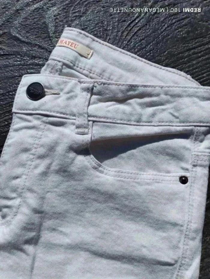 🦋 Pantalon blanc patte d'éléphant T 38 Camaieu - photo numéro 2