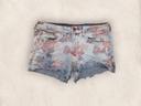 Mini short H&M en denim motif fleuri taille 36 femme