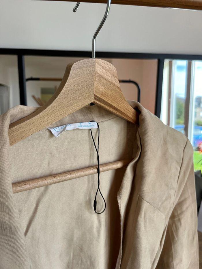 Blazer beige avec ceinture - photo numéro 2