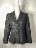 Blazer noir motifs fleurs