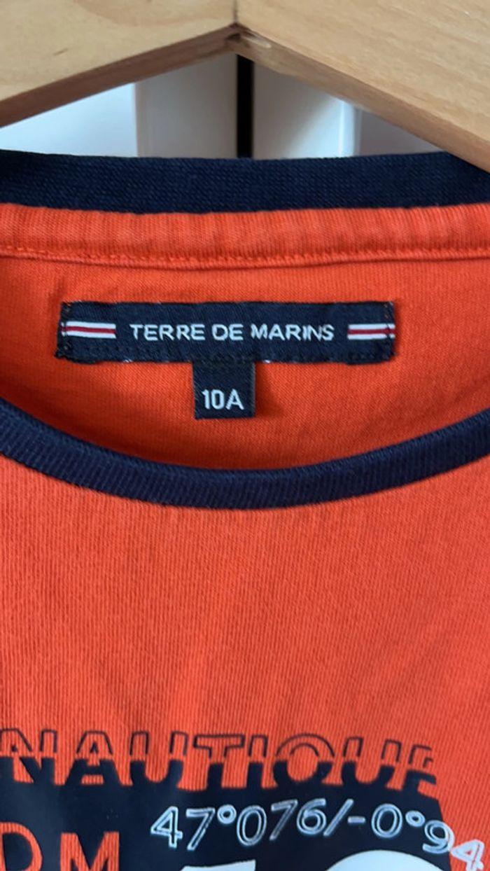 T-shirt manches longues orange Terre de Marins 10 ans garçon - photo numéro 3