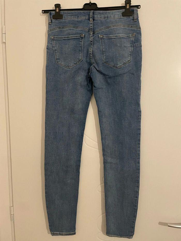 Jean bleu clair extensible taille haute coupe skinny mango taille 36 - photo numéro 5