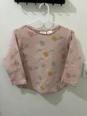 T-shirt manche longue cupcake vieux rose Zara 18/24 mois 92cm