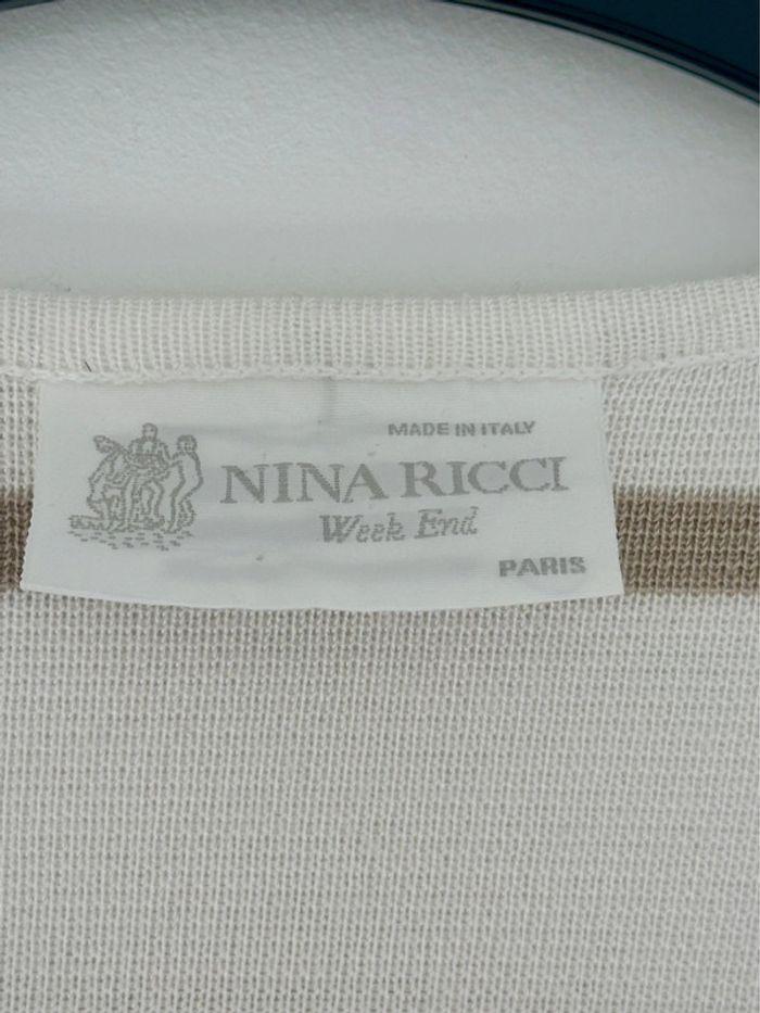 Haut marinière blanche et beige Nina Ricci - taille 3 - parfait état - photo numéro 5