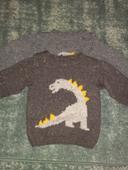 Lot de 2 pull dinosaure jumeaux