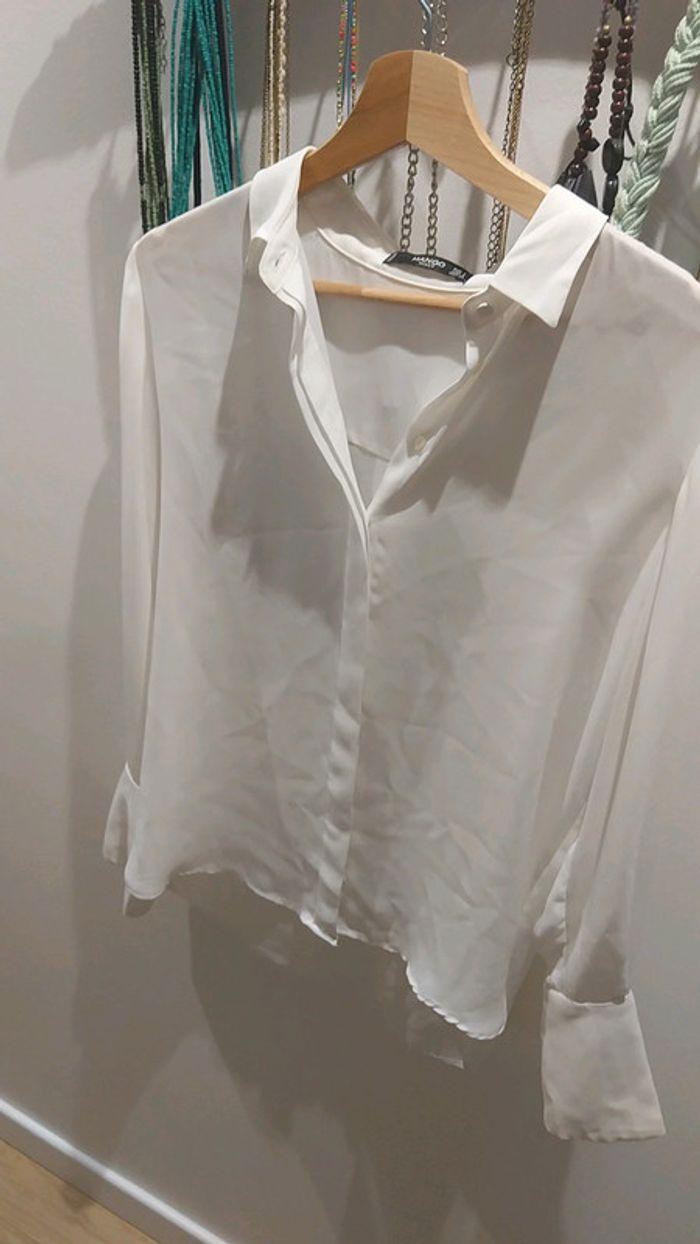 Chemise Mango blanche/crème taille S - photo numéro 1