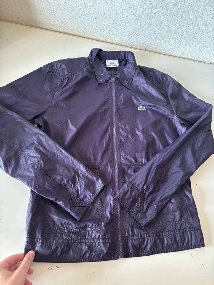 Veste imperméable coupe vent anti pluie Lacoste femme violet taille S/36 - photo numéro 3