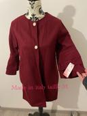 Manteau caban bordeaux manches trompette neuf made in Italy taille M