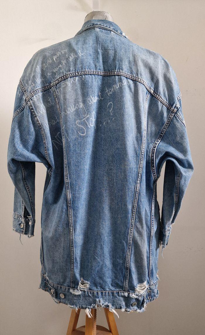 📌 Veste Longue Destroy Over Size en Jean Zara - photo numéro 3