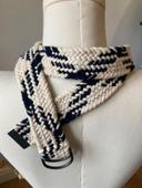 Ceinture homme en cordage blanc et bleu