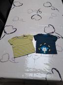 ensemble  de 2 tee  shirts  taille  3-6mois