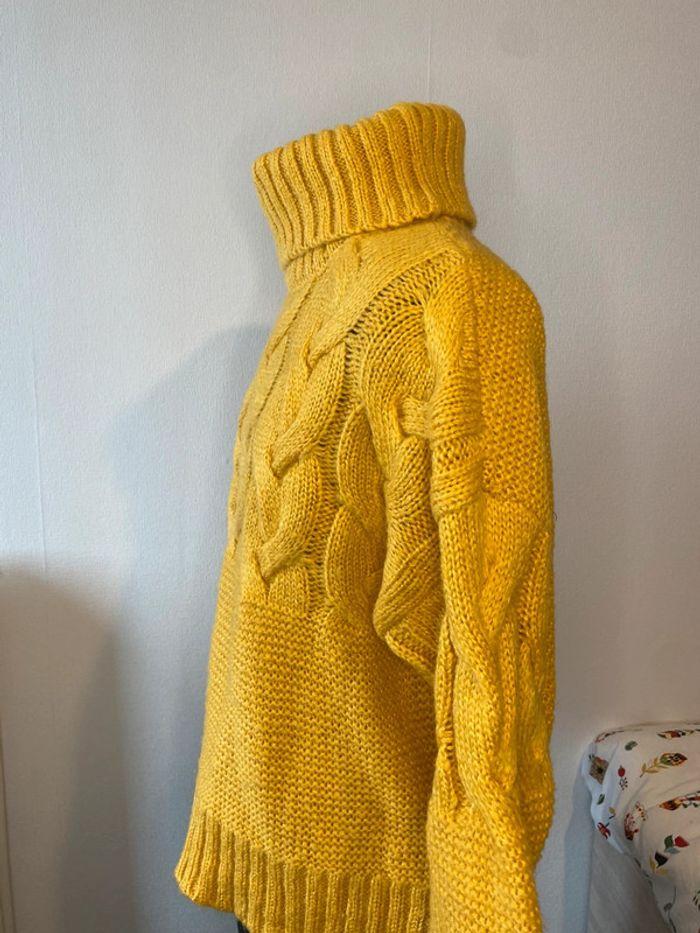 Pull d’hiver col roulé tressé jaune moutarde Etam taille M / 38 - photo numéro 6