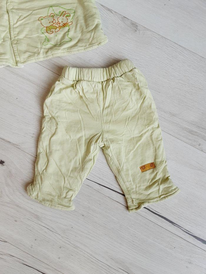 Vêtement bébé mixte garçon fille ensemble 2 pièces pantalon et gilet vert 6 mois - photo numéro 3