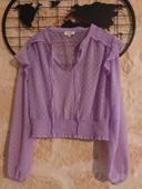 Blouse lilas transparente