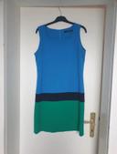 robe droite bleue et verte