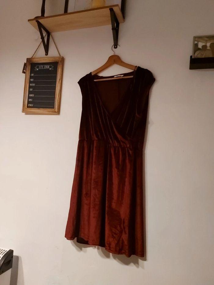 Robe bordeaux velour camaieu - photo numéro 1