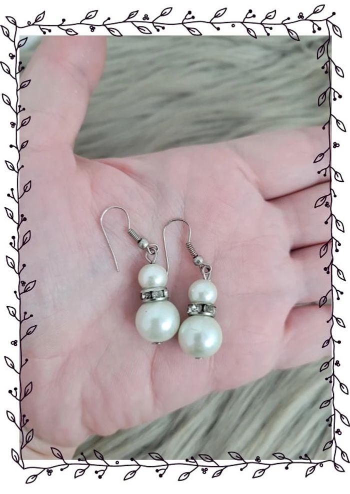 Jolies boucles d'oreilles perle - photo numéro 3