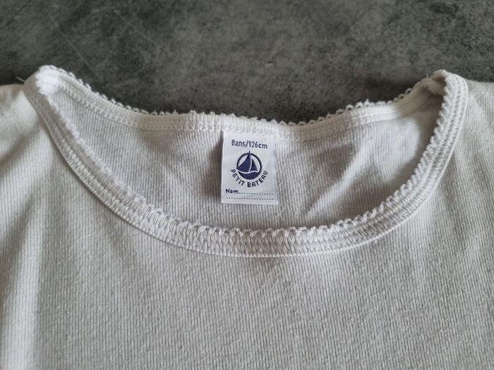 T-shirt à manches longues fille - blanc / crème - 8 ans - Petit Bateau - photo numéro 5