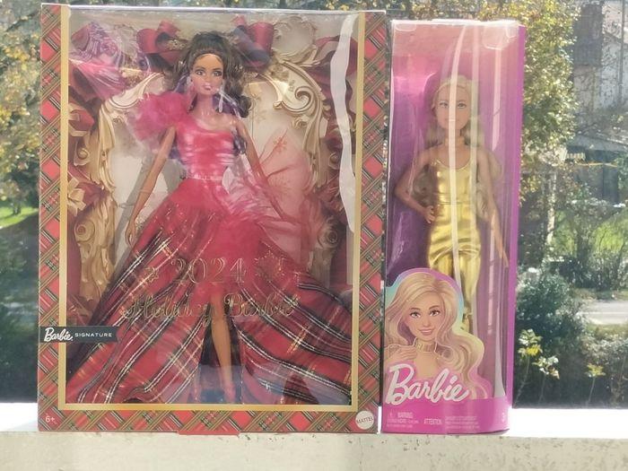 Barbie signature châtain joyeux Noël et barbie blonde fashionistas - photo numéro 1