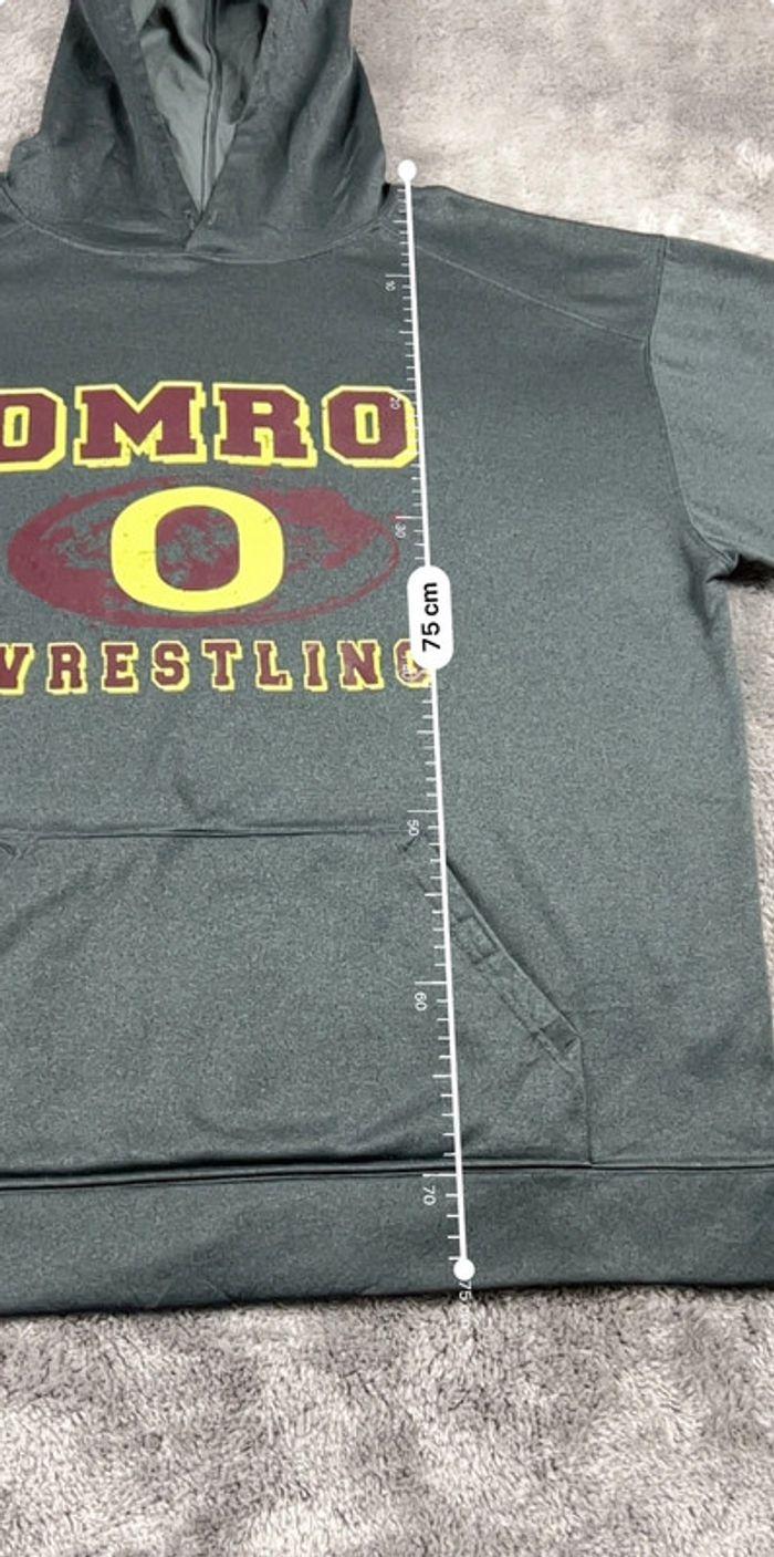 👕 Sweat à capuche Veste University Rare Vintage y2k 90s 2000s OMRO Wrestling Gris Taille XL 👕 - photo numéro 3