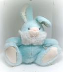 Peluche doudou Teddy lapin bunnies rabbit bleu blanc gipsy vintage satiné satin