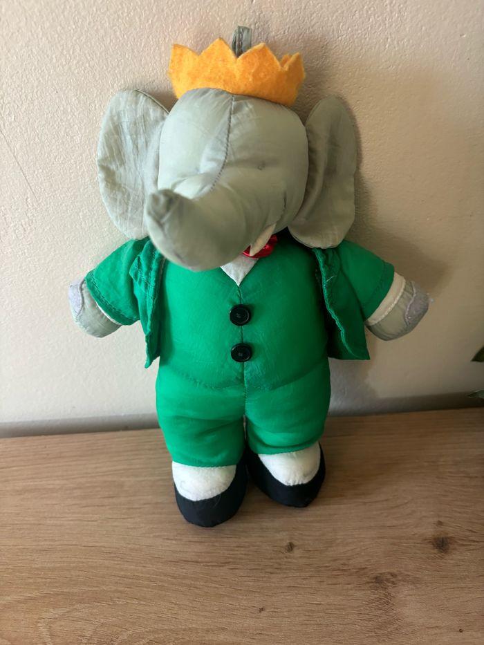 Vintage ancienne peluche babar puffalump toile de parachute - photo numéro 1