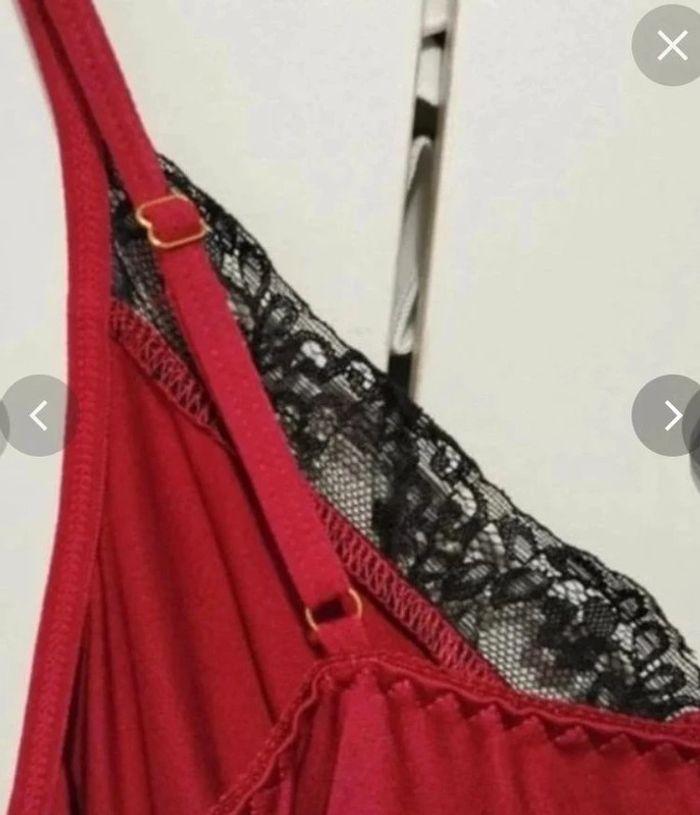 Nuisette légère a bretelles avec dentelle bordeaux et noire femme taille 36/38 , S/M 🖤 - photo numéro 19