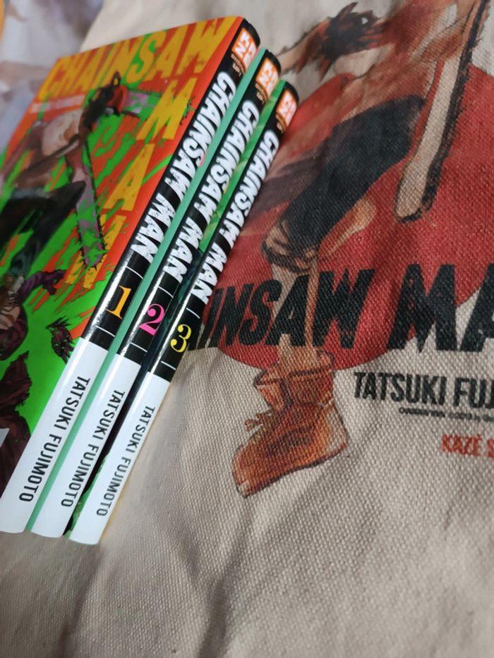 Manga chainsaw man 3 tomes + totebag rare - photo numéro 3