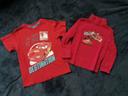 Lot 2 t-shirt rouge, Cars, 3ans