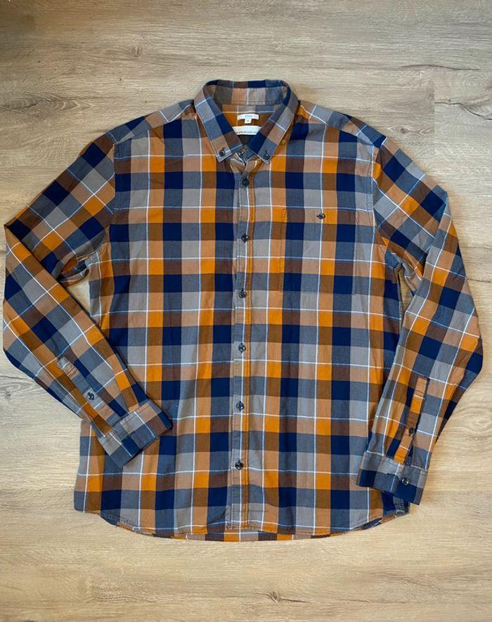 Chemise à carreaux bleu et orange Jules taille XL - photo numéro 1