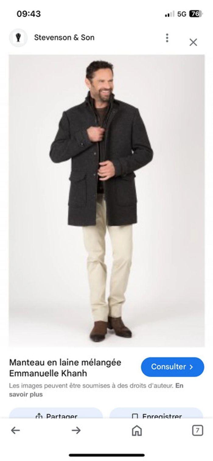 Manteau Caban homme « emmanuelle Khanh » taille L - photo numéro 6