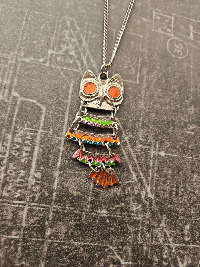 Long collier pendentif hibou - photo numéro 2