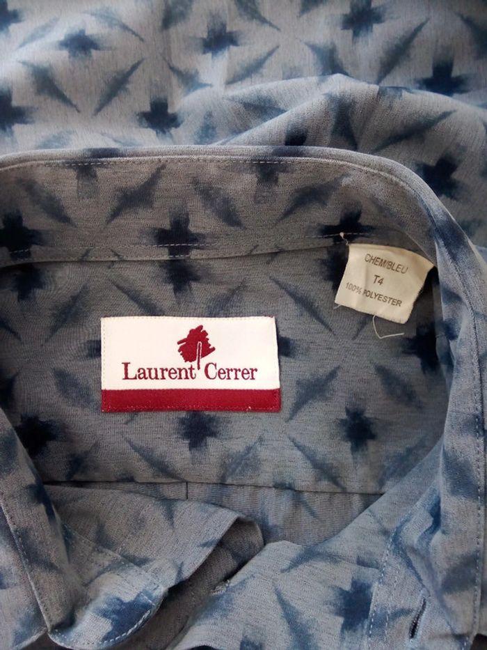 Chemise manches longues bleu à motifs Laurent Cerrer taille 4 ou XL - photo numéro 11