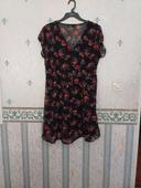 Robe noire fleurie 44