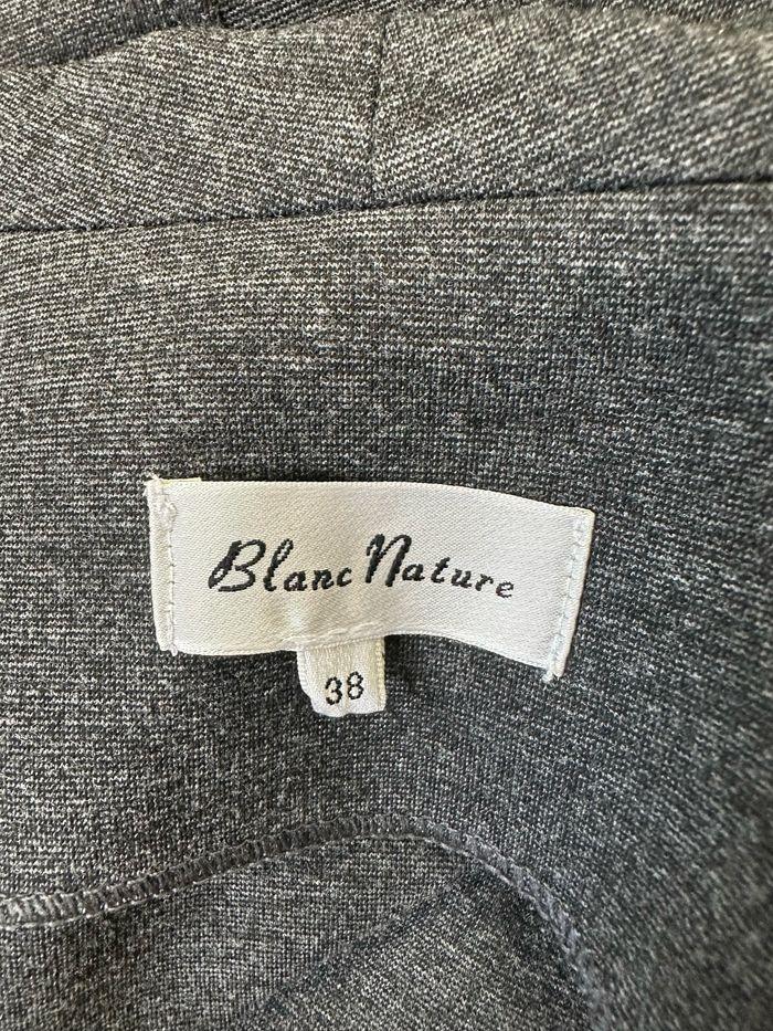 Blazer gris moucheté col cascade Blanc Nature T38 M - photo numéro 7