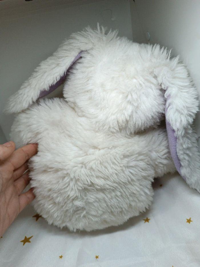 Anne Geddes poupée doll rabbit bunnies lapin yeux rouge carte blanc violet mauve 40 bébé - photo numéro 9