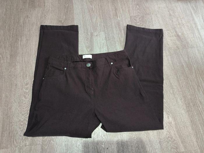 Gémo pantalon femme marron taille 46 - photo numéro 1