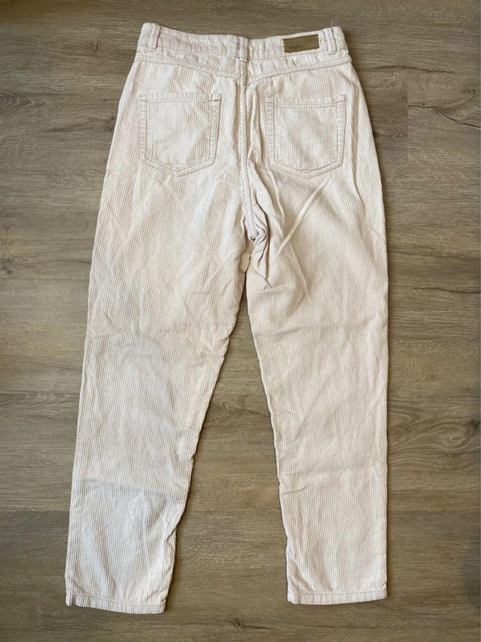 Pantalon Mom velours côtelé crème taille 34/XS Bizzbee - photo numéro 6