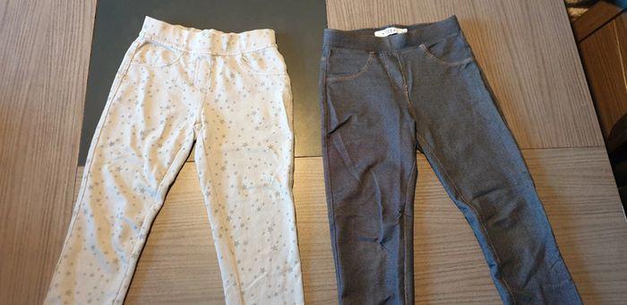 Lot 2 pantalons jeggings 5/6ans - photo numéro 4