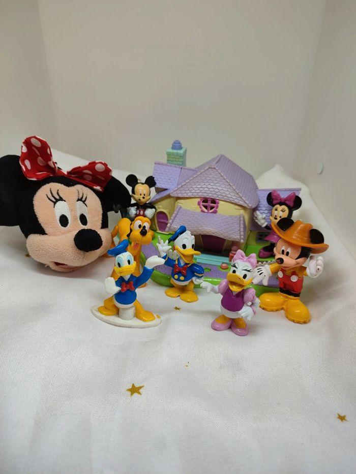 Polly pocket figurine Mickey Minnie Birthday maison house dingo Donald daisy - photo numéro 1