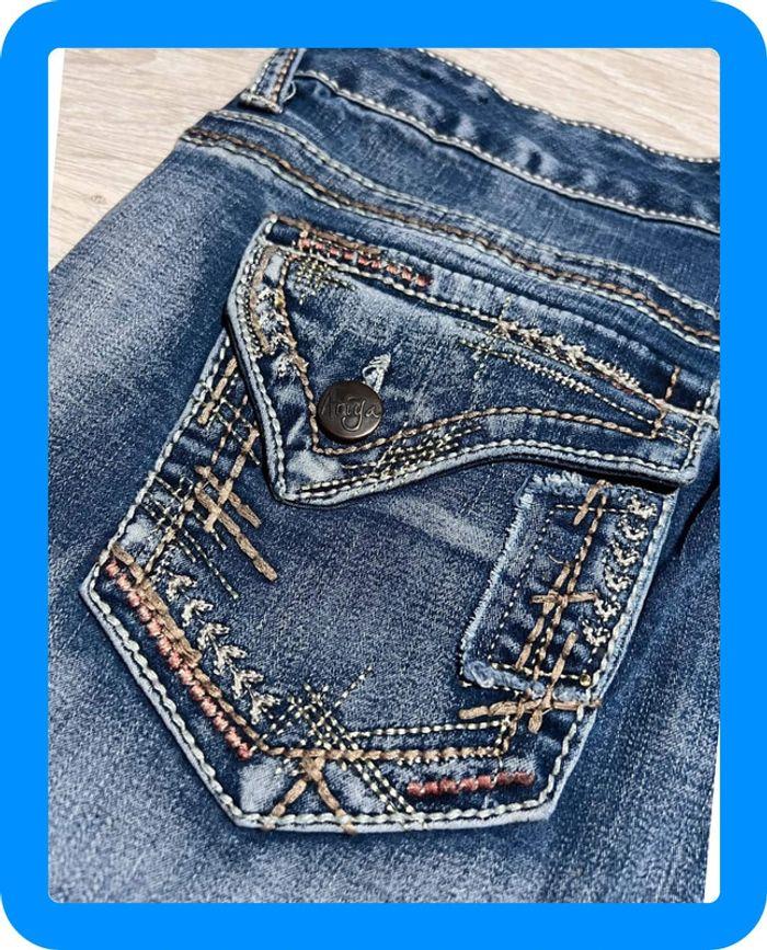 🩳 Short vintage brodé en jean Bleu Arya Taille S🩳 - photo numéro 11