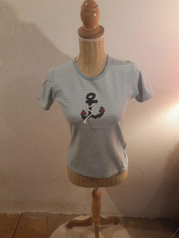 Tee-shirt marinière de marque Sonia Rykiel taille 14 ans - photo numéro 3