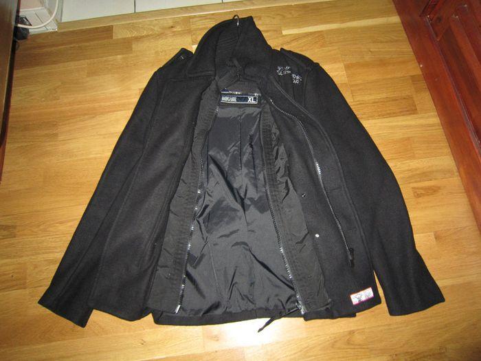 manteau noir en laine "superdry" impeccable XL - photo numéro 2